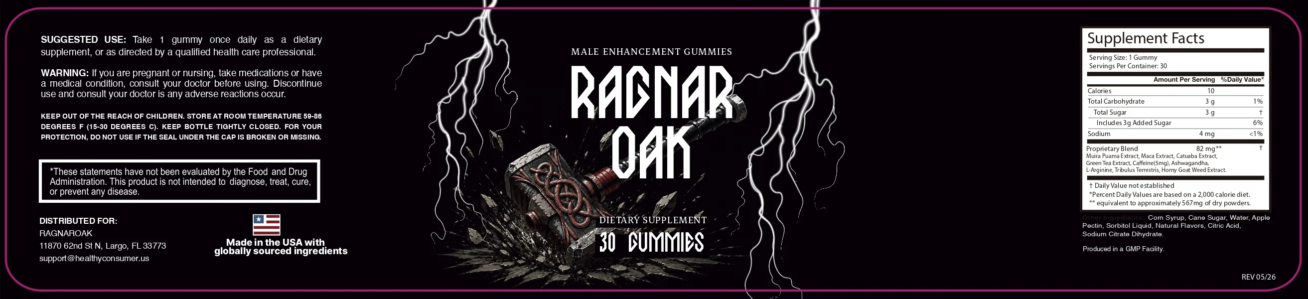 RagnarOak Product Label